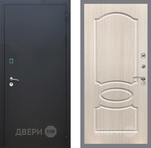 Дверь Рекс (REX) 1A Черный Муар FL-128 Беленый дуб в Наро-Фоминске