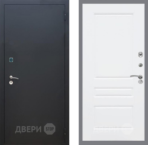 Входная металлическая Дверь Рекс (REX) 1A Черный Муар FL-243 Силк Сноу в Наро-Фоминске