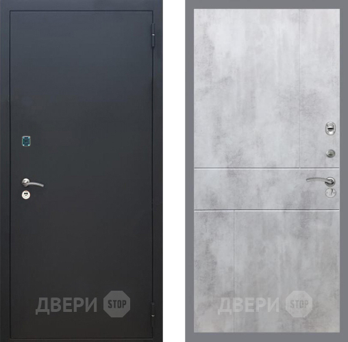 Входная металлическая Дверь Рекс (REX) 1A Черный Муар FL-290 Бетон светлый в Наро-Фоминске