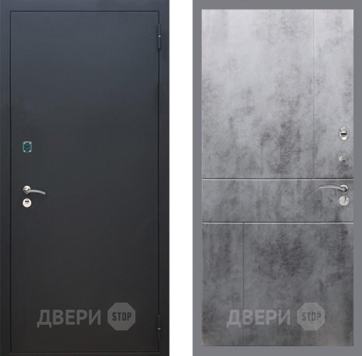 Входная металлическая Дверь Рекс (REX) 1A Черный Муар FL-290 Бетон темный в Наро-Фоминске