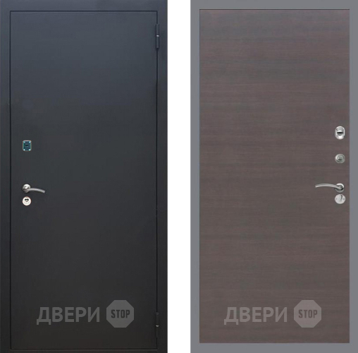 Входная металлическая Дверь Рекс (REX) 1A Черный Муар GL венге поперечный в Наро-Фоминске