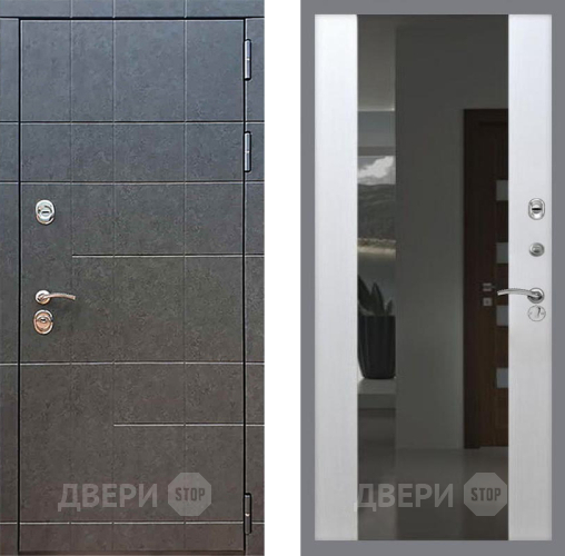 Входная металлическая Дверь Рекс (REX) 21 СБ-16 Зеркало Белый ясень в Наро-Фоминске