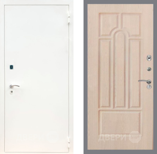 Входная металлическая Дверь Рекс (REX) 1А Белая шагрень FL-58 Беленый дуб в Наро-Фоминске
