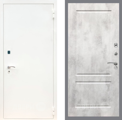 Входная металлическая Дверь Рекс (REX) 1А Белая шагрень FL-117 Бетон светлый в Наро-Фоминске
