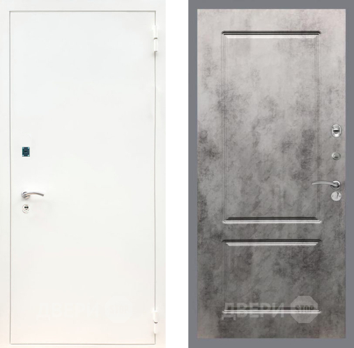 Входная металлическая Дверь Рекс (REX) 1А Белая шагрень FL-117 Бетон темный в Наро-Фоминске