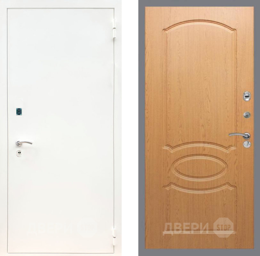 Входная металлическая Дверь Рекс (REX) 1А Белая шагрень FL-128 Дуб в Наро-Фоминске