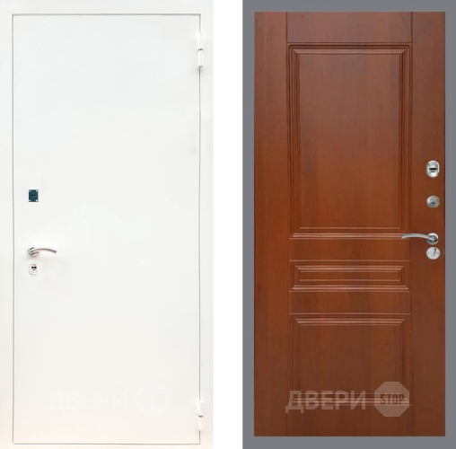 Входная металлическая Дверь Рекс (REX) 1А Белая шагрень FL-243 Итальянский орех в Наро-Фоминске
