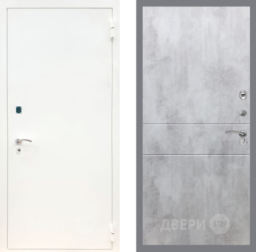 Входная металлическая Дверь Рекс (REX) 1А Белая шагрень FL-290 Бетон светлый в Наро-Фоминске