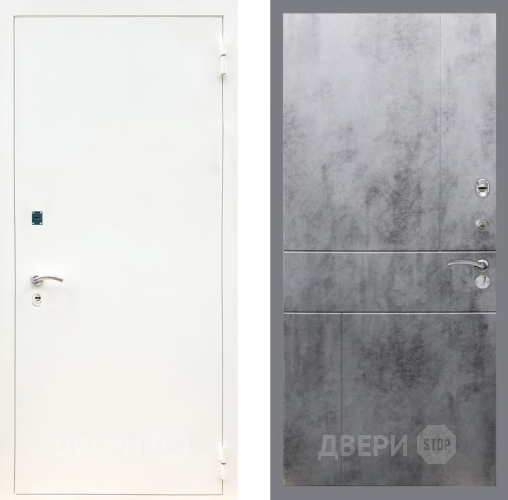 Входная металлическая Дверь Рекс (REX) 1А Белая шагрень FL-290 Бетон темный в Наро-Фоминске