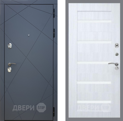Дверь Рекс (REX) 13 Силк Титан СБ-14 стекло белое Сандал белый в Наро-Фоминске