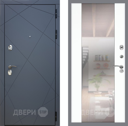 Входная металлическая Дверь Рекс (REX) 13 Силк Титан СБ-16 Зеркало Силк Сноу в Наро-Фоминске