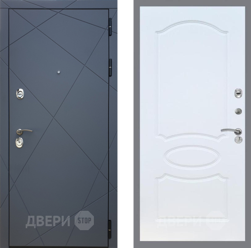 Входная металлическая Дверь Рекс (REX) 13 Силк Титан FL-128 Белый ясень в Наро-Фоминске