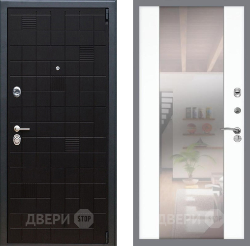 Входная металлическая Дверь Рекс (REX) 12 СБ-16 Зеркало Силк Сноу в Наро-Фоминске