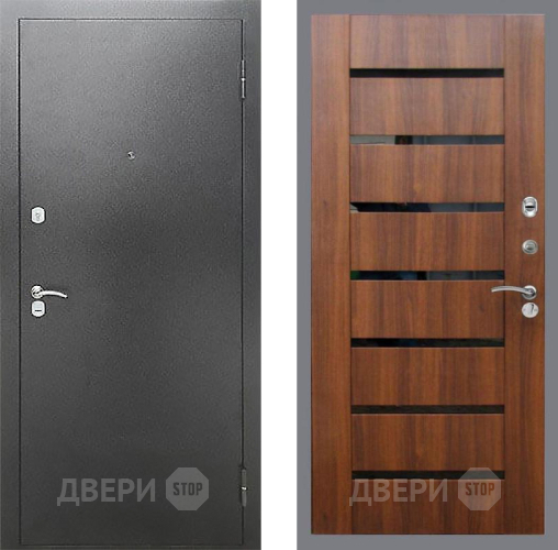 Входная металлическая Дверь Рекс (REX) Сити СБ-14 стекло черное Орех бренди в Наро-Фоминске