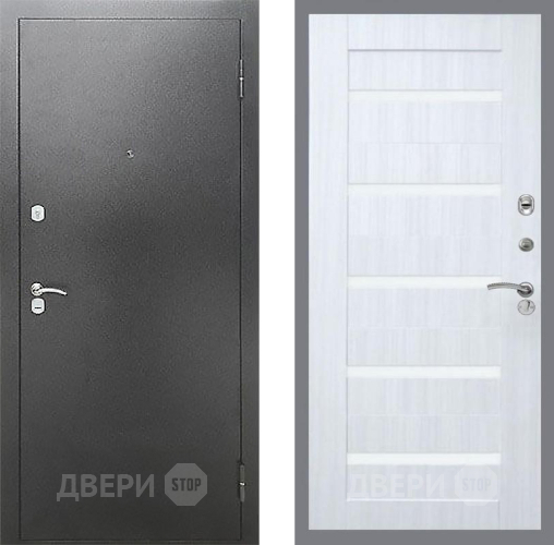 Входная металлическая Дверь Рекс (REX) Сити СБ-14 стекло белое Сандал белый в Наро-Фоминске