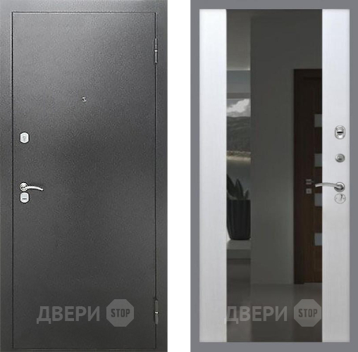 Входная металлическая Дверь Рекс (REX) Сити СБ-16 Зеркало Белый ясень в Наро-Фоминске