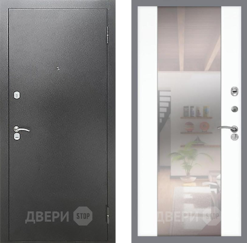 Входная металлическая Дверь Рекс (REX) Сити СБ-16 Зеркало Силк Сноу в Наро-Фоминске