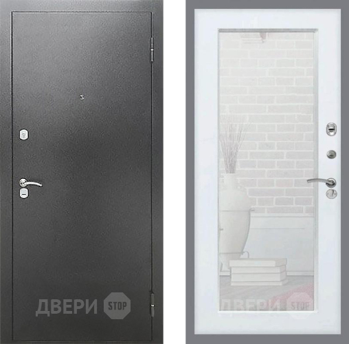 Входная металлическая Дверь Рекс (REX) Сити Зеркало Пастораль Силк Сноу в Наро-Фоминске