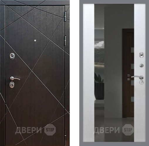 Входная металлическая Дверь Рекс (REX) 13 Венге СБ-16 Зеркало Белый ясень в Наро-Фоминске