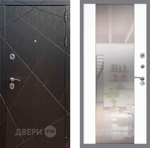 Входная металлическая Дверь Рекс (REX) 13 Венге СБ-16 Зеркало Силк Сноу в Наро-Фоминске