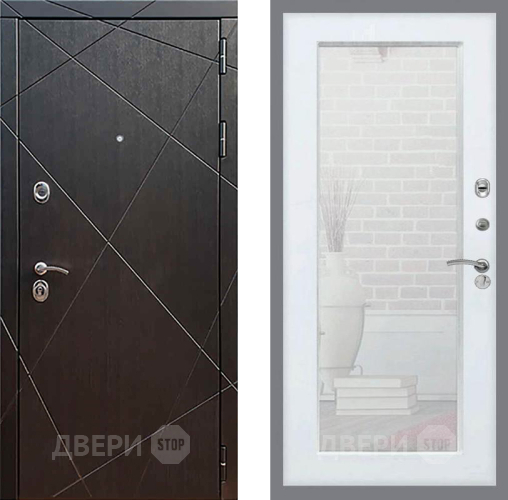 Входная металлическая Дверь Рекс (REX) 13 Венге Зеркало Пастораль Силк Сноу в Наро-Фоминске