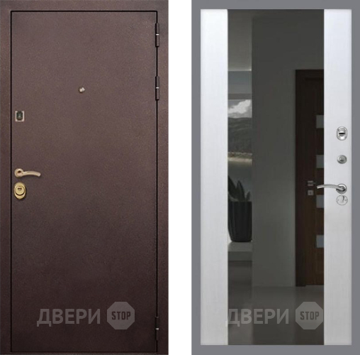 Входная металлическая Дверь Рекс (REX) Лайт 3К СБ-16 Зеркало Белый ясень в Наро-Фоминске