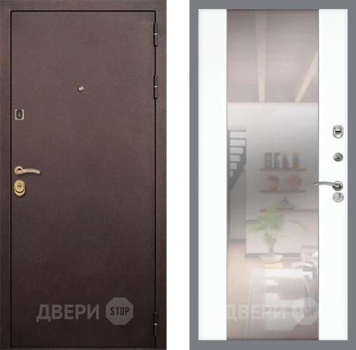 Входная металлическая Дверь Рекс (REX) Лайт 3К СБ-16 Зеркало Силк Сноу в Наро-Фоминске