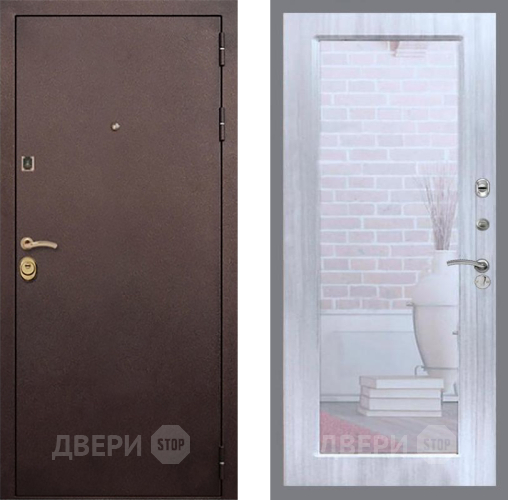 Входная металлическая Дверь Рекс (REX) Лайт 3К Зеркало Пастораль Сандал белый в Наро-Фоминске
