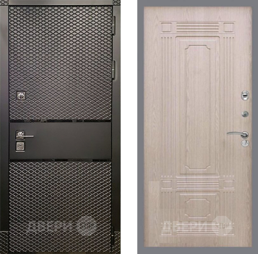 Входная металлическая Дверь Рекс (REX) 15 Черный Кварц FL-2 Беленый дуб в Наро-Фоминске