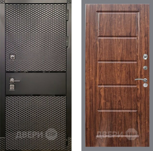 Входная металлическая Дверь Рекс (REX) 15 Черный Кварц FL-39 орех тисненый в Наро-Фоминске