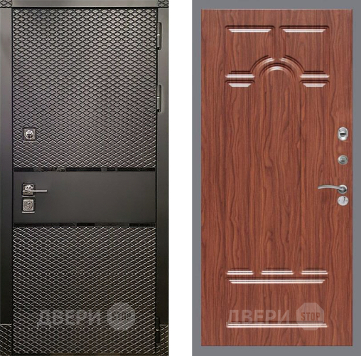 Входная металлическая Дверь Рекс (REX) 15 Черный Кварц FL-58 орех тисненый в Наро-Фоминске