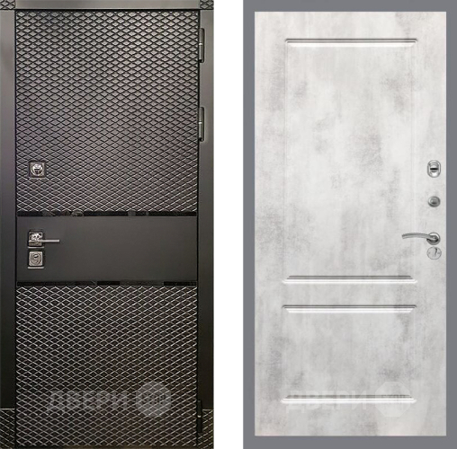 Входная металлическая Дверь Рекс (REX) 15 Черный Кварц FL-117 Бетон светлый в Наро-Фоминске