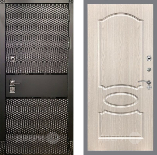Входная металлическая Дверь Рекс (REX) 15 Черный Кварц FL-128 Беленый дуб в Наро-Фоминске