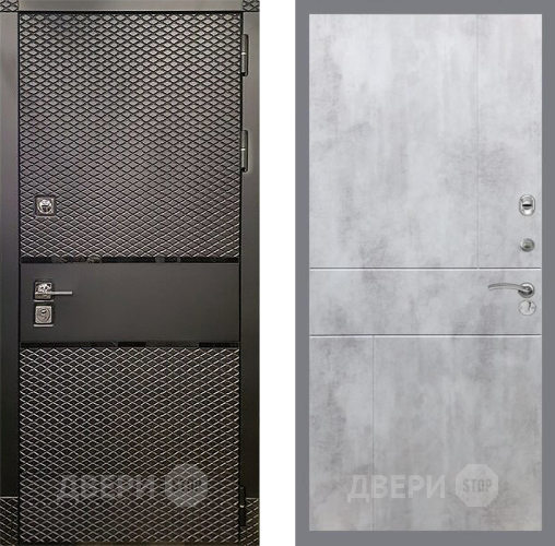 Входная металлическая Дверь Рекс (REX) 15 Черный Кварц FL-290 Бетон светлый в Наро-Фоминске