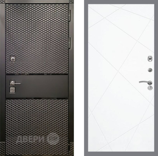 Входная металлическая Дверь Рекс (REX) 15 Черный Кварц FL-291 Силк Сноу в Наро-Фоминске