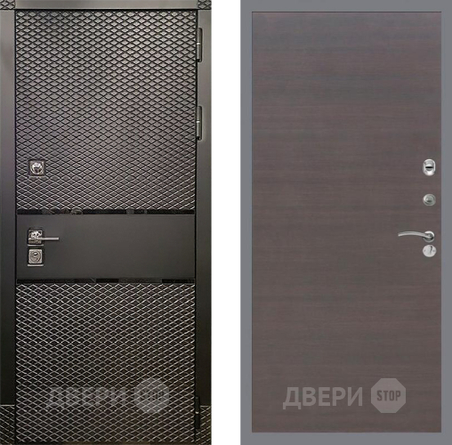 Входная металлическая Дверь Рекс (REX) 15 Черный Кварц GL венге поперечный в Наро-Фоминске