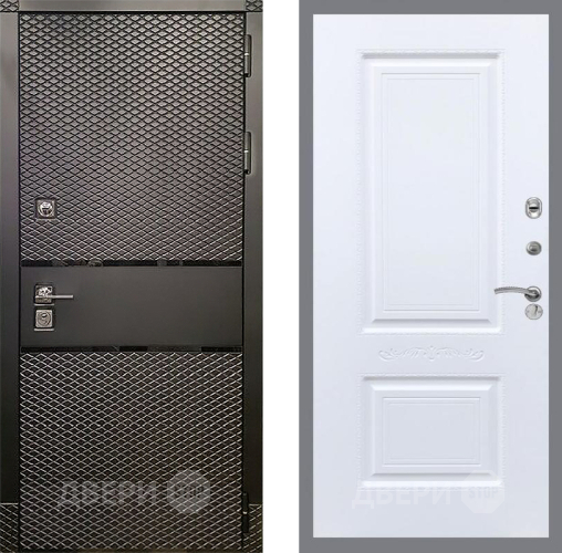 Входная металлическая Дверь Рекс (REX) 15 Черный Кварц Смальта Силк Сноу в Наро-Фоминске