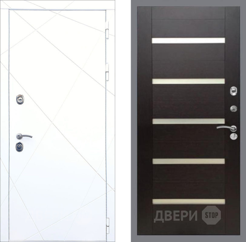 Дверь Рекс (REX) 13 Силк Сноу СБ-14 стекло белое венге поперечный в Наро-Фоминске