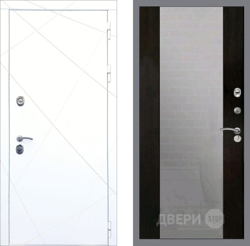Входная металлическая Дверь Рекс (REX) 13 Силк Сноу СБ-16 Зеркало Венге в Наро-Фоминске