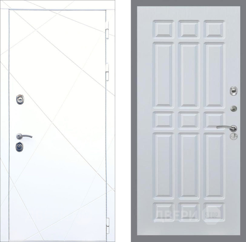 Входная металлическая Дверь Рекс (REX) 13 Силк Сноу FL-33 Белый ясень в Наро-Фоминске