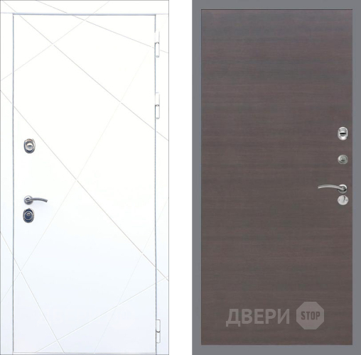Входная металлическая Дверь Рекс (REX) 13 Силк Сноу GL венге поперечный в Наро-Фоминске