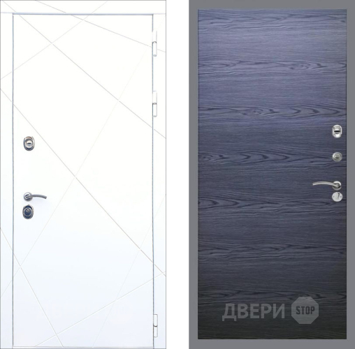 Входная металлическая Дверь Рекс (REX) 13 Силк Сноу GL Дуб тангенальный черный в Наро-Фоминске