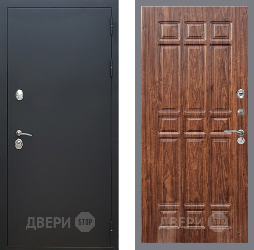 Входная металлическая Дверь Рекс (REX) 5 Черный Муар FL-33 орех тисненый в Наро-Фоминске