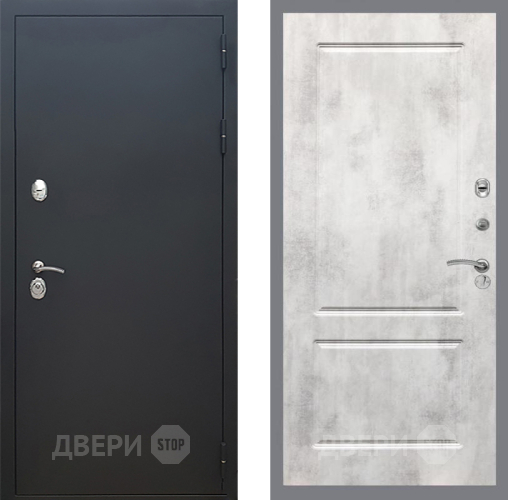 Входная металлическая Дверь Рекс (REX) 5 Черный Муар FL-117 Бетон светлый в Наро-Фоминске