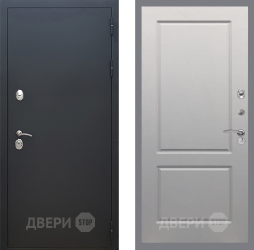 Входная металлическая Дверь Рекс (REX) 5 Черный Муар FL-117 Грей софт в Наро-Фоминске