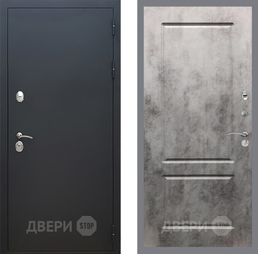 Входная металлическая Дверь Рекс (REX) 5 Черный Муар FL-117 Бетон темный в Наро-Фоминске
