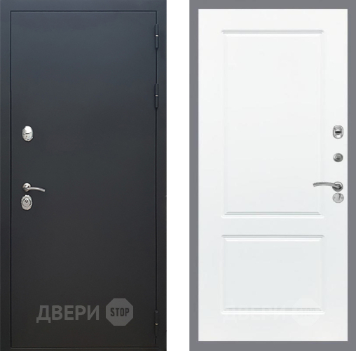 Входная металлическая Дверь Рекс (REX) 5 Черный Муар FL-117 Силк Сноу в Наро-Фоминске