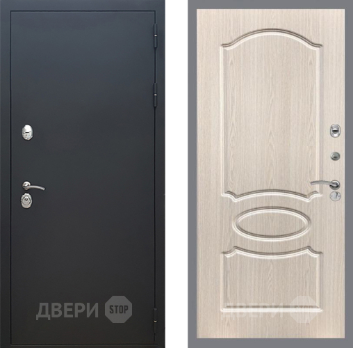 Входная металлическая Дверь Рекс (REX) 5 Черный Муар FL-128 Беленый дуб в Наро-Фоминске