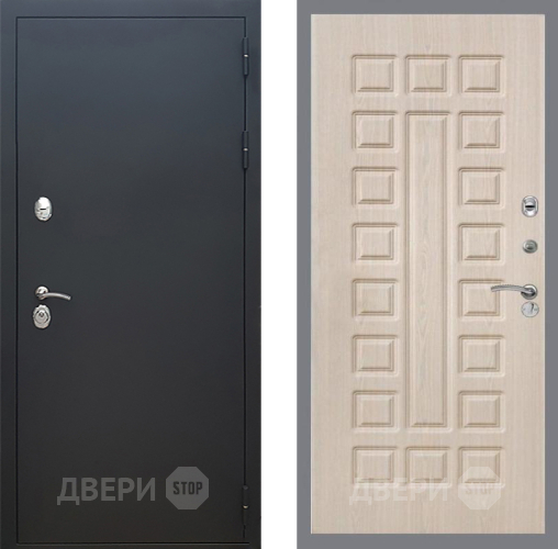 Входная металлическая Дверь Рекс (REX) 5 Черный Муар FL-183 Беленый дуб в Наро-Фоминске