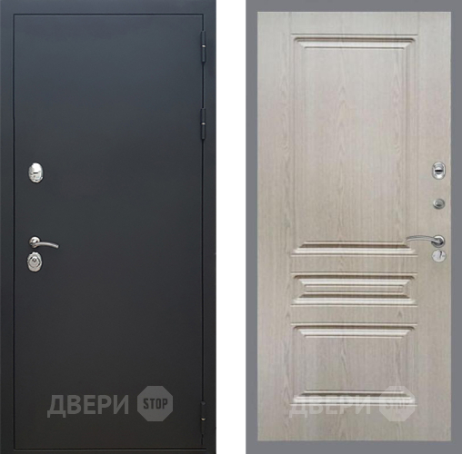 Входная металлическая Дверь Рекс (REX) 5 Черный Муар FL-243 Беленый дуб в Наро-Фоминске